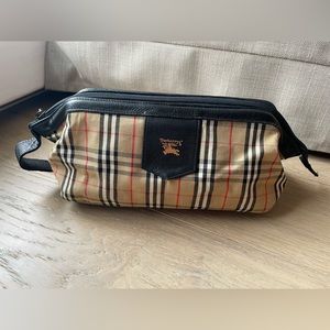 Vintage Burberry wash bag, Nova Check, made in England